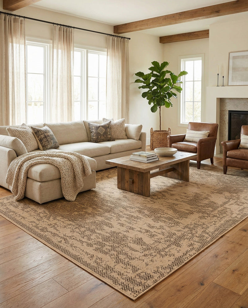 Sahara Sands Collection Area Rug -  Tanis Rectangle Natural  lifestyle 17