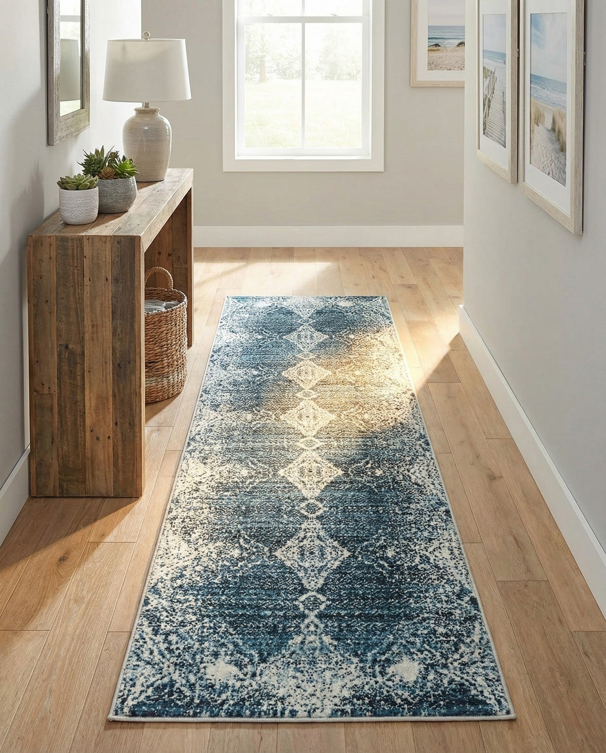 Aegean Elegance Washables Collection Area Rug -  Naxos Runner Navy Blue  lifestyle 108