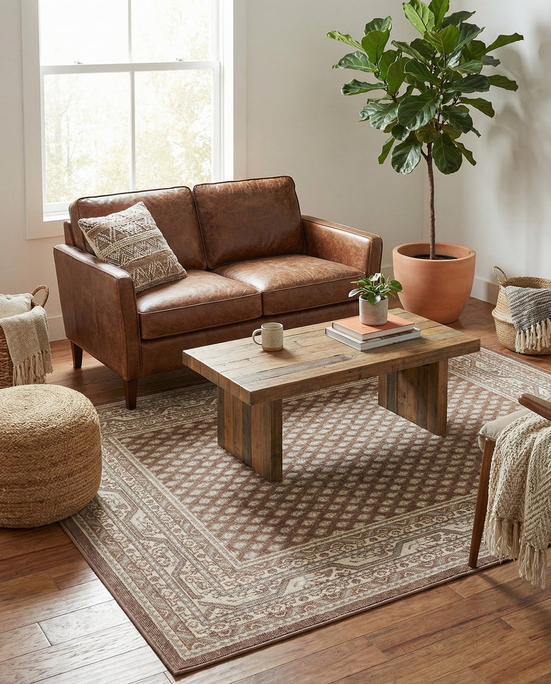 Soho Elegance Collection Area Rug -  Mercer (Brown) Rectangle Brown  lifestyle 17