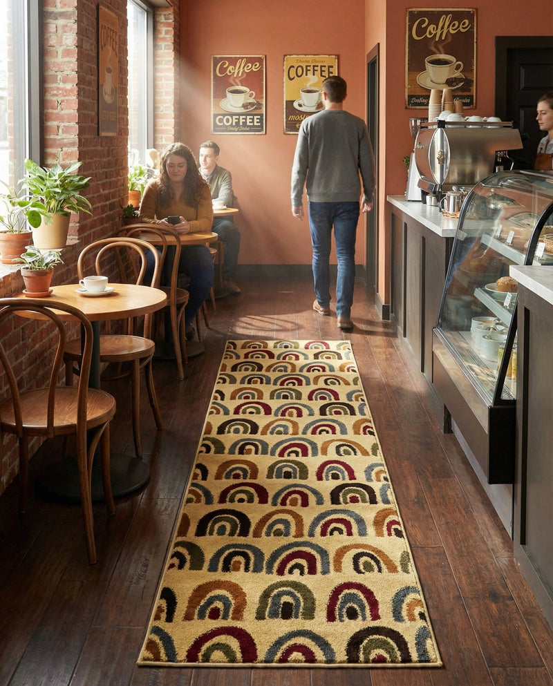 Bistro Lounge Collection Area Rug -  Breve Runner Cream  lifestyle 55