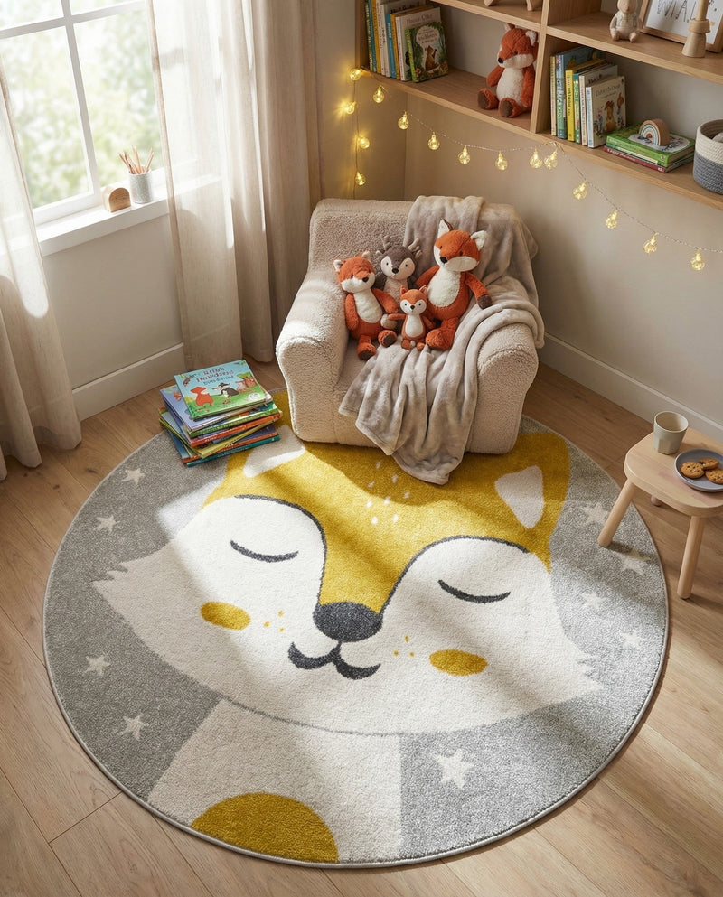 Wonder Tykes Collection Area Rug -  Lively Round Gray  lifestyle 4