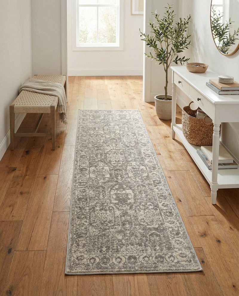 Seville Stripes Collection Area Rug -  Granada (Gray) Runner Gray  lifestyle 66