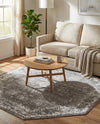 Riviera Elegance Collection Area Rug - Antibes (Dark Gray) Octagon Dark Gray  lifestyle 51