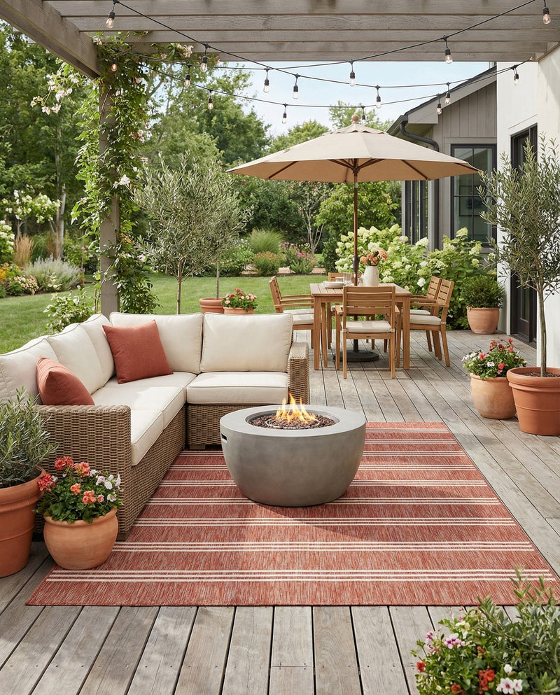 Urban Oasis Rugs Collection Area Rug -  District (Rust Red) Rectangle Rust Red  lifestyle 4