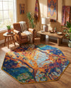 Caribbean Cove Collection Area Rug -  Bequia Octagon Multi  lifestyle 45