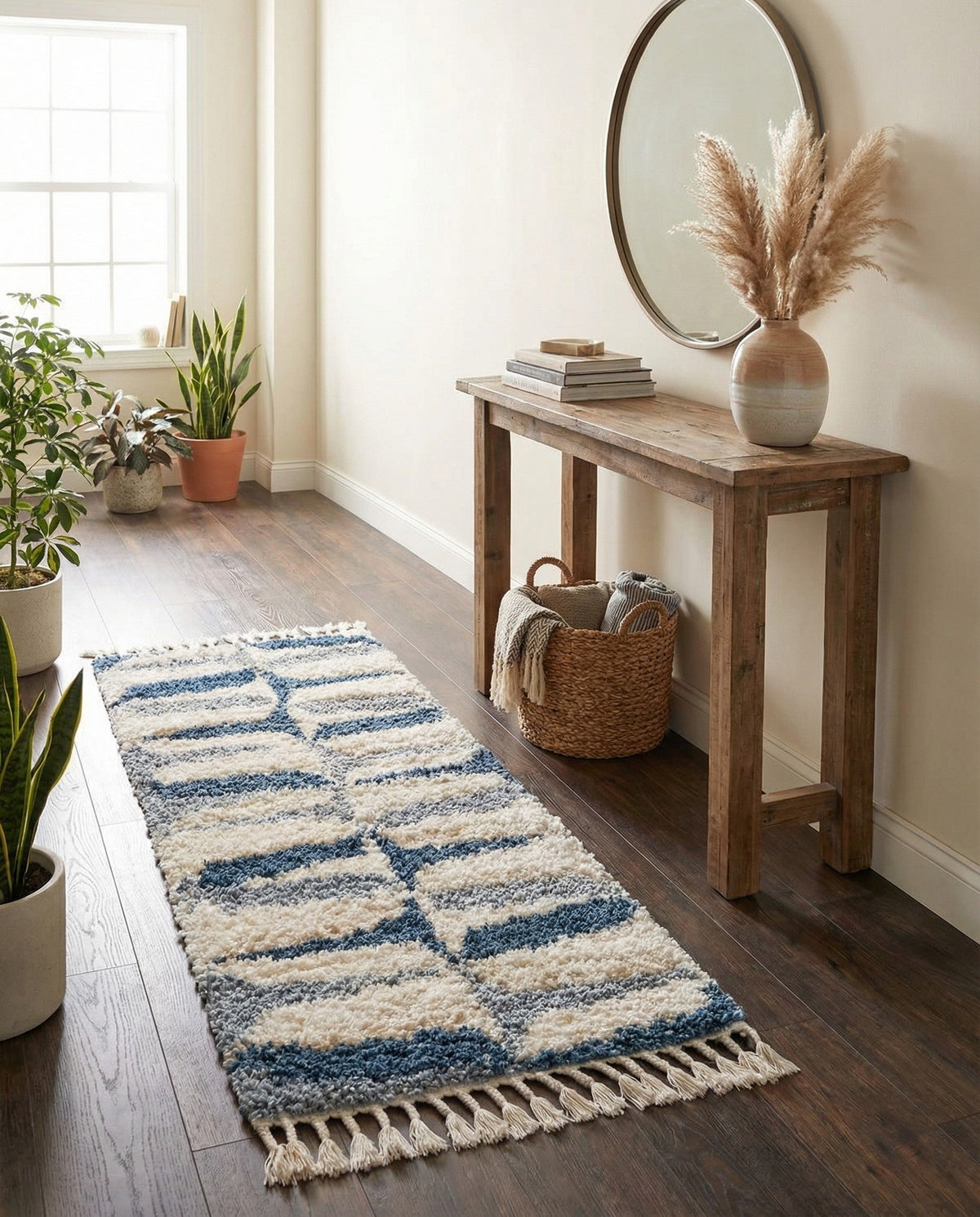 Cozy Cove Shag Collection Area Rug -  Tidewater Runner Blue  lifestyle 58
