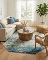Colorburst Oasis Collection Area Rug -  Tropic Octagon Blue  lifestyle 59