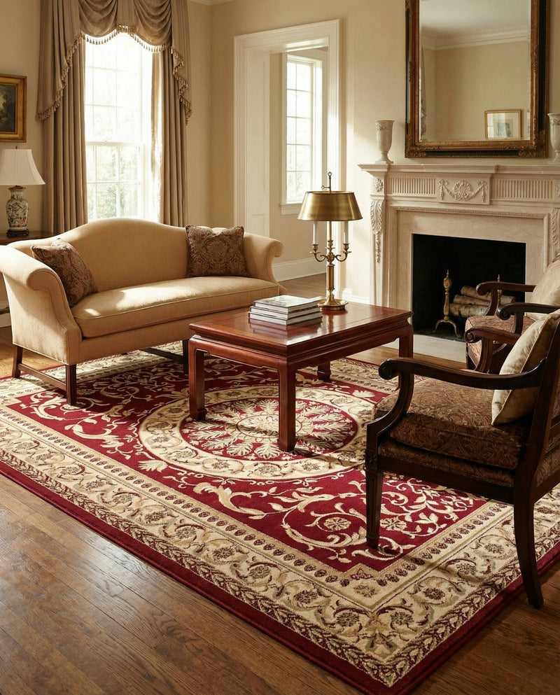 Versailles Elegance Collection Area Rug -  Montreuil Rectangle Red  lifestyle 31