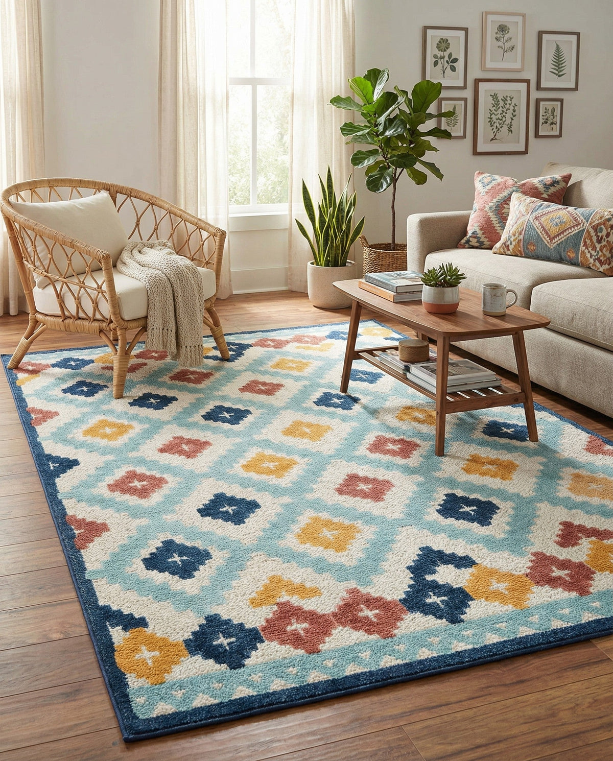 Caribbean Terrace Collection Area Rug -  Tobago Rectangle Ivory  lifestyle 42