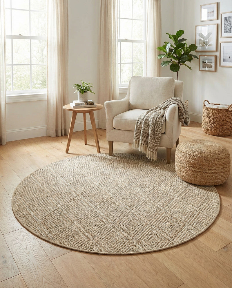 Urban Oasis Rugs Collection Area Rug -  Rooftop (Light Gray) Round Light Gray  lifestyle 46