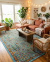 Caribbean Cove Collection Area Rug -  Tobago Rectangle Aqua  lifestyle 45