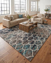 Trellis Mosaic Collection Area Rug -  Pergolatown (Blue Multi) Rectangle Blue Multi  lifestyle 26