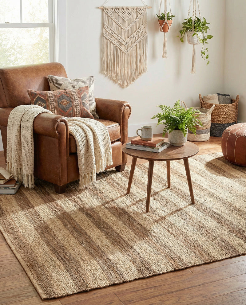 Woven Seaside Jute Collection Area Rug - Nantucket Rectangle Natural Ivory  lifestyle 62