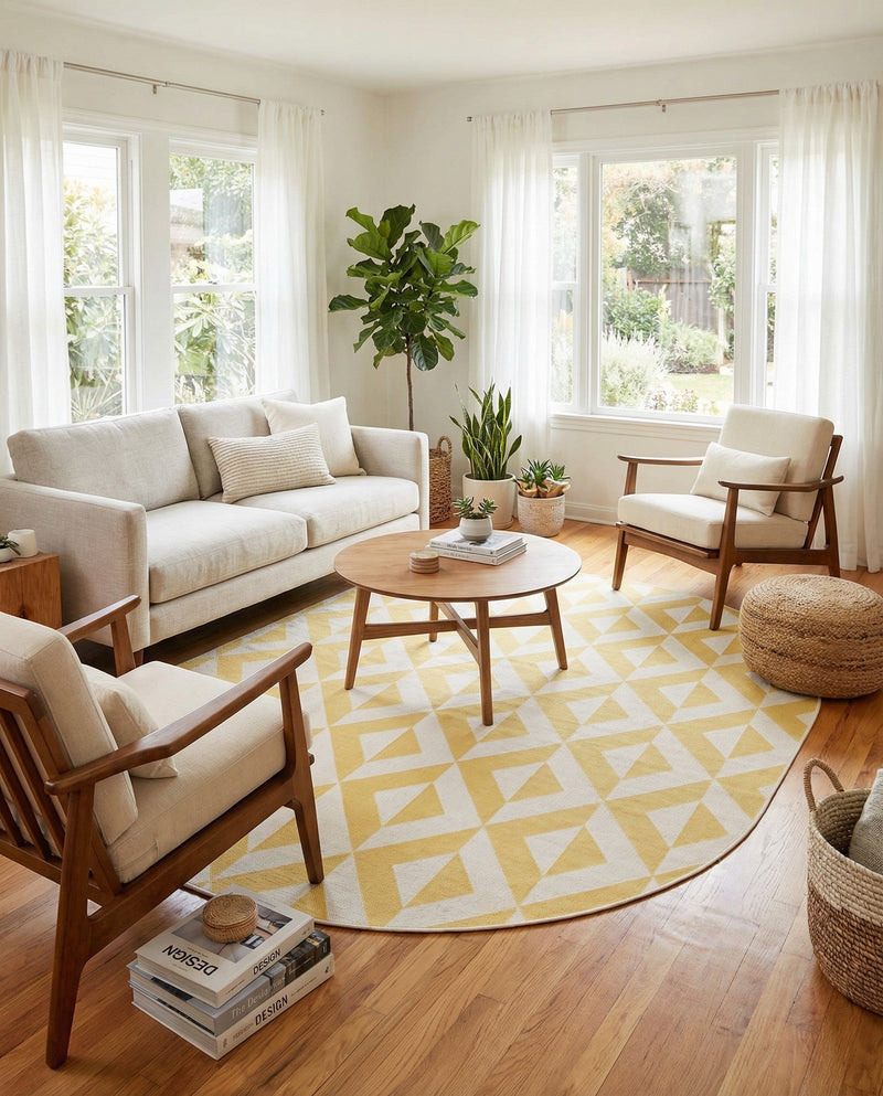 Urban Oasis Rugs Collection Area Rug -  Highrise (Yellow) Oval Yellow  lifestyle 23