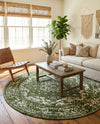 Georgetown Rugs Collection Area Rug - Dupont (Green) Round Green  lifestyle 40