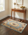 Versailles Elegance Collection Area Rug -  Louveciennes (Light Blue) Rectangle Light Blue  lifestyle 17