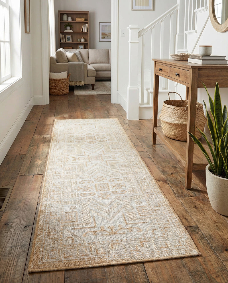 Tribal Terrace Treasures Collection Area Rug - Mayan Marina (Natural) Runner Natural  lifestyle 39