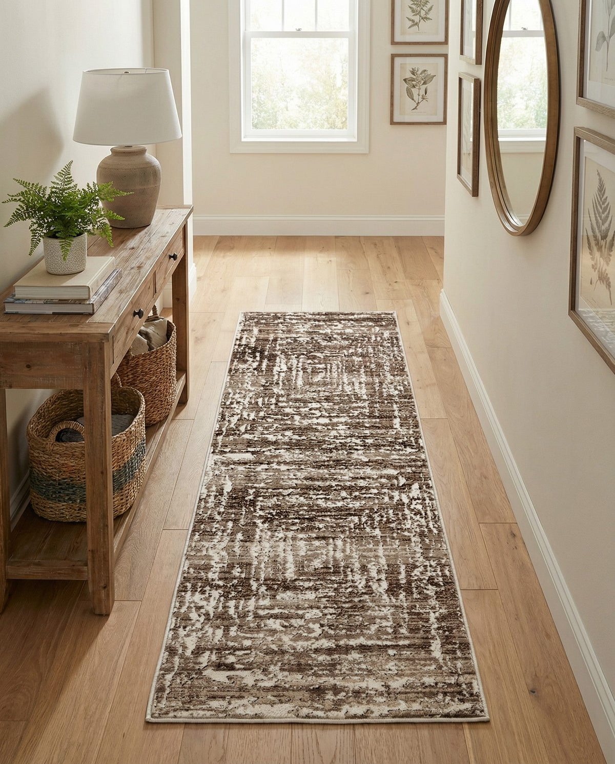 Sanctuary Retreat Collection Area Rug -  Asylum Runner Chocolate Brown  lifestyle 169