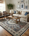 Persian Elegance Collection Area Rug -  Hamedan (Navy Blue) Rectangle Navy Blue  lifestyle 15