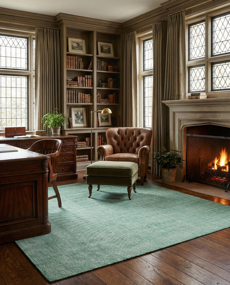 Berkshire Estate Collection Area Rug - Windsor (Green) Square Green  lifestyle 62