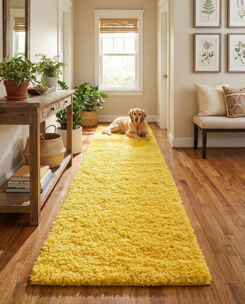 Plush Oasis Collection Area Rug - Serenity (Tuscan Sun Yellow) Runner Tuscan Sun Yellow  lifestyle 33