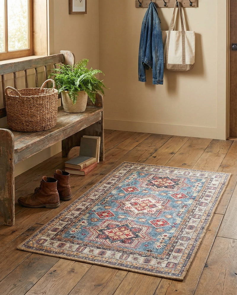 Heritage Elegance Collection Area Rug -  Neuschwanstein Rectangle Light Blue  lifestyle 23