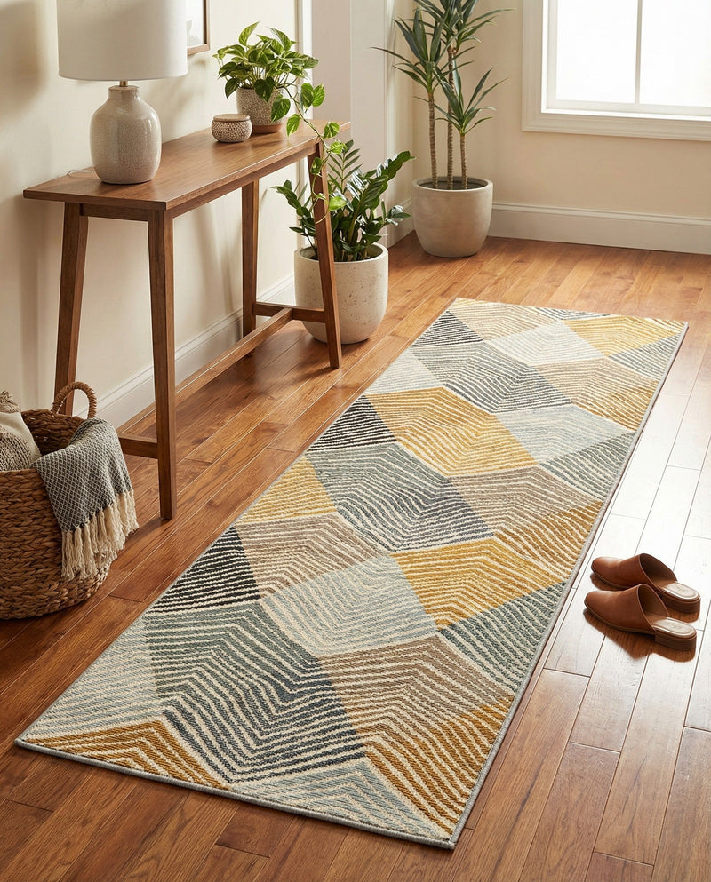 Urban Terrace Collection Area Rug - Metropolis Runner Gray  lifestyle 65