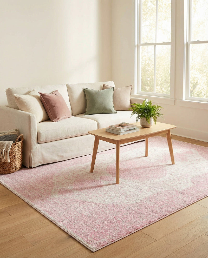 Dover Terrace Collection Area Rug - Marina (Pink) Rectangle Pink  lifestyle 10