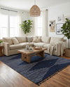 Thar Cotton Collection Area Rug - Jaisalmer (Navy Blue) Rectangle Navy Blue  lifestyle 4