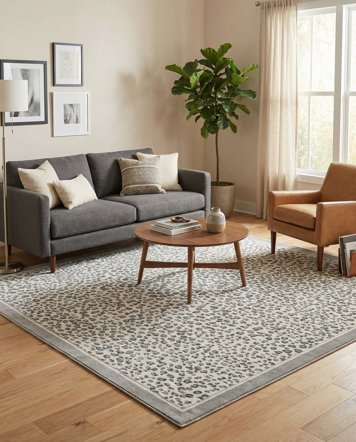 Savannah Sojourn Collection Area Rug - Serengeti Square Gray  lifestyle 160