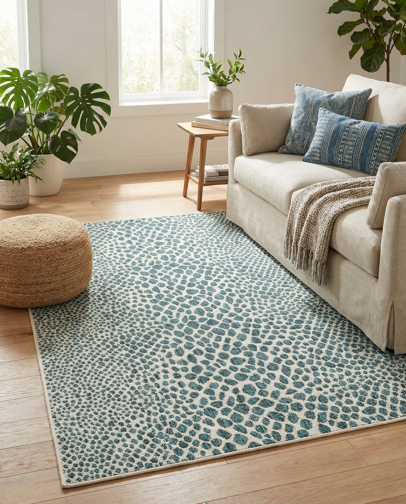 Urban Oasis Rugs Collection Area Rug -  Terrace (Teal) Rectangle Teal  lifestyle 24