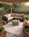Tribal Terrace Treasures Collection Area Rug - Mayan Marina (Rust Red) Rectangle Rust Red  lifestyle 3