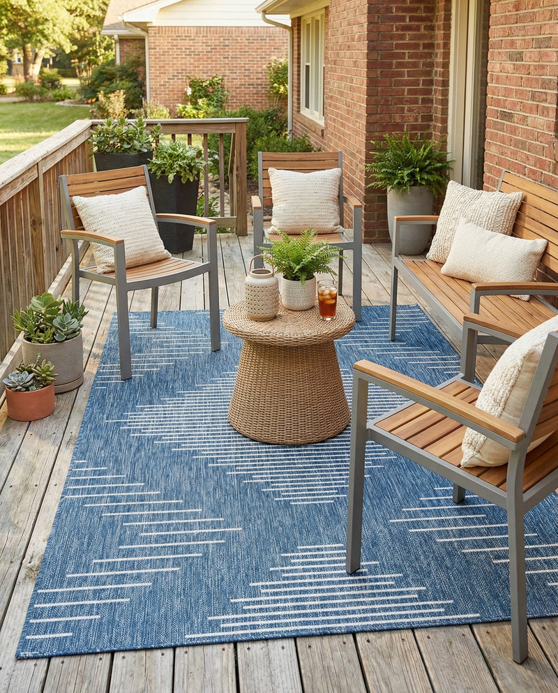 Urban Terrace Collection Area Rug -  Chelsea (Blue) Rectangle Blue  lifestyle 22