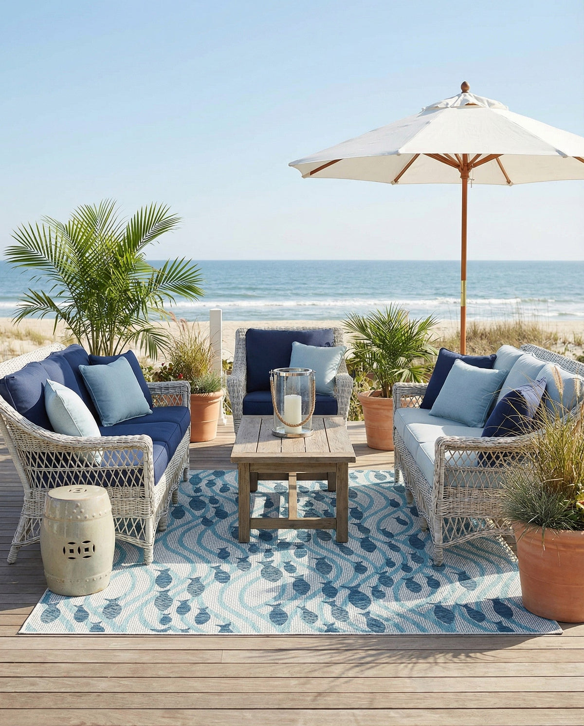 Seaside Haven Rugs Collection Area Rug -  Harbor Square Blue  lifestyle 54