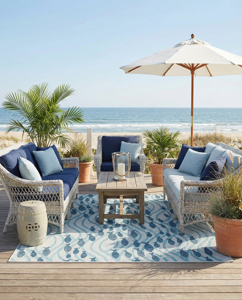 Seaside Haven Rugs Collection Area Rug -  Harbor Square Blue  lifestyle 54