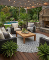 Savannah Pergola Collection Area Rug -  Pergola (Gray) Round Gray  lifestyle 44