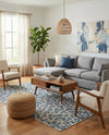 Savannah Escape Collection Area Rug -  Amazon (Blue) Rectangle Blue  lifestyle 35