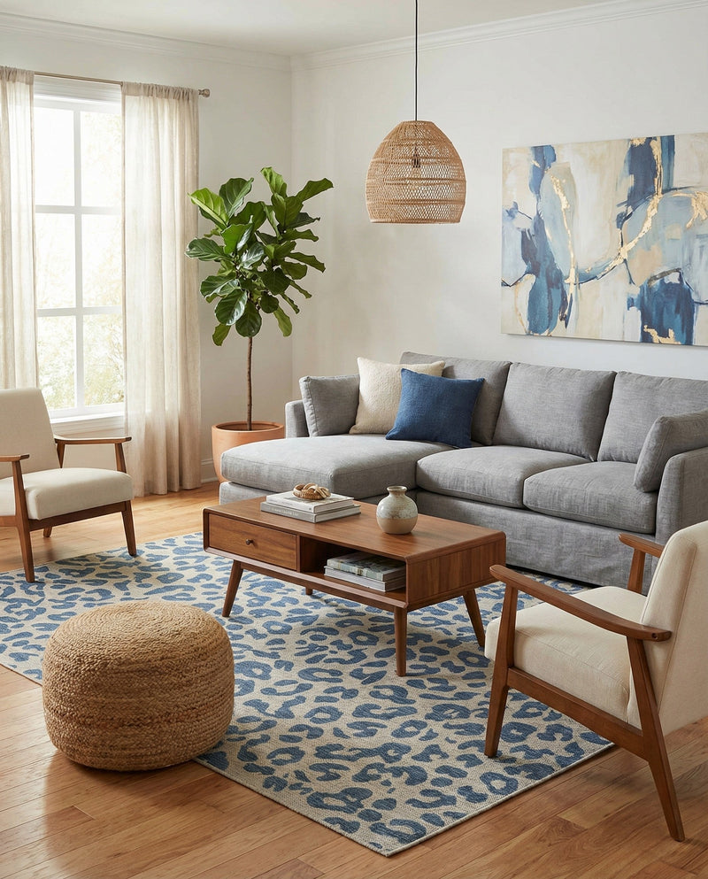 Savannah Escape Collection Area Rug -  Amazon (Blue) Rectangle Blue  lifestyle 35