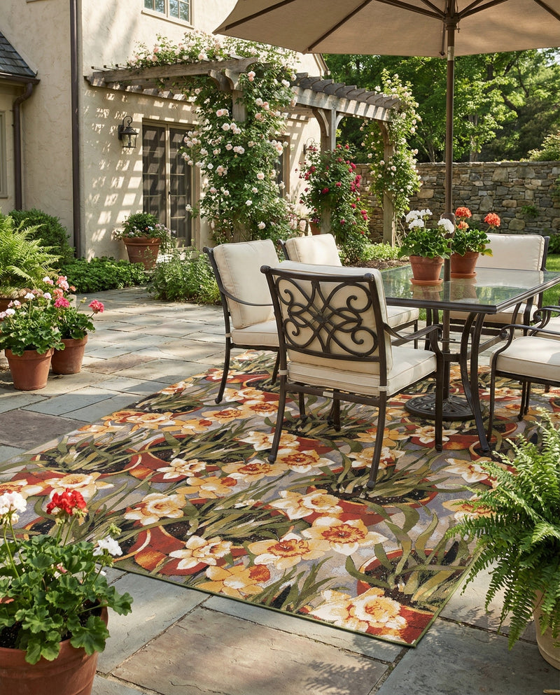 Seaside Blooms Collection Area Rug - Eden Rectangle Multi  lifestyle 5