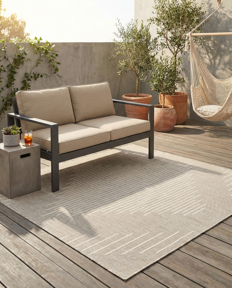 Urban Terrace Collection Area Rug -  Chelsea (Gray) Square Gray  lifestyle 59