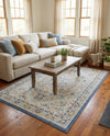 Savannah Series Collection Area Rug - Charleston (Sky blue) Rectangle Sky blue  lifestyle 12