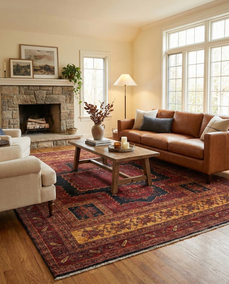 Bazaar Chic Collection Area Rug -  Taroudant Rectangle Rust Red  lifestyle 6