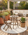 Garden Lattice Charm Collection Area Rug - Arbor (Ivory) Round Ivory  lifestyle 53