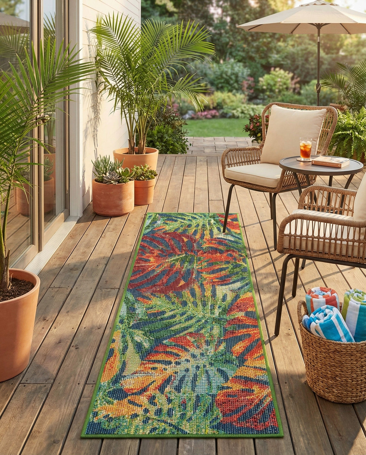 Coastal Terrace Collection Area Rug -  Pier Runner Multi  lifestyle 86