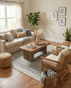 Tulum Trellis Collection Area Rug - Shoreline Rectangle Gray  lifestyle 36