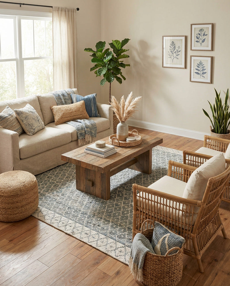 Tulum Trellis Collection Area Rug - Shoreline Rectangle Gray  lifestyle 36