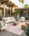 Jill Zarin Sedona Oasis Outdoor Collection Area Rug - Coconino (Pink Roses) Rectangle Pink Roses  lifestyle 18