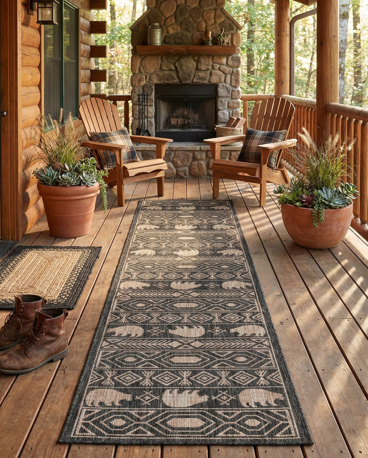 Mesa Oasis Rugs Collection Area Rug - Sundown Runner Black  lifestyle 142