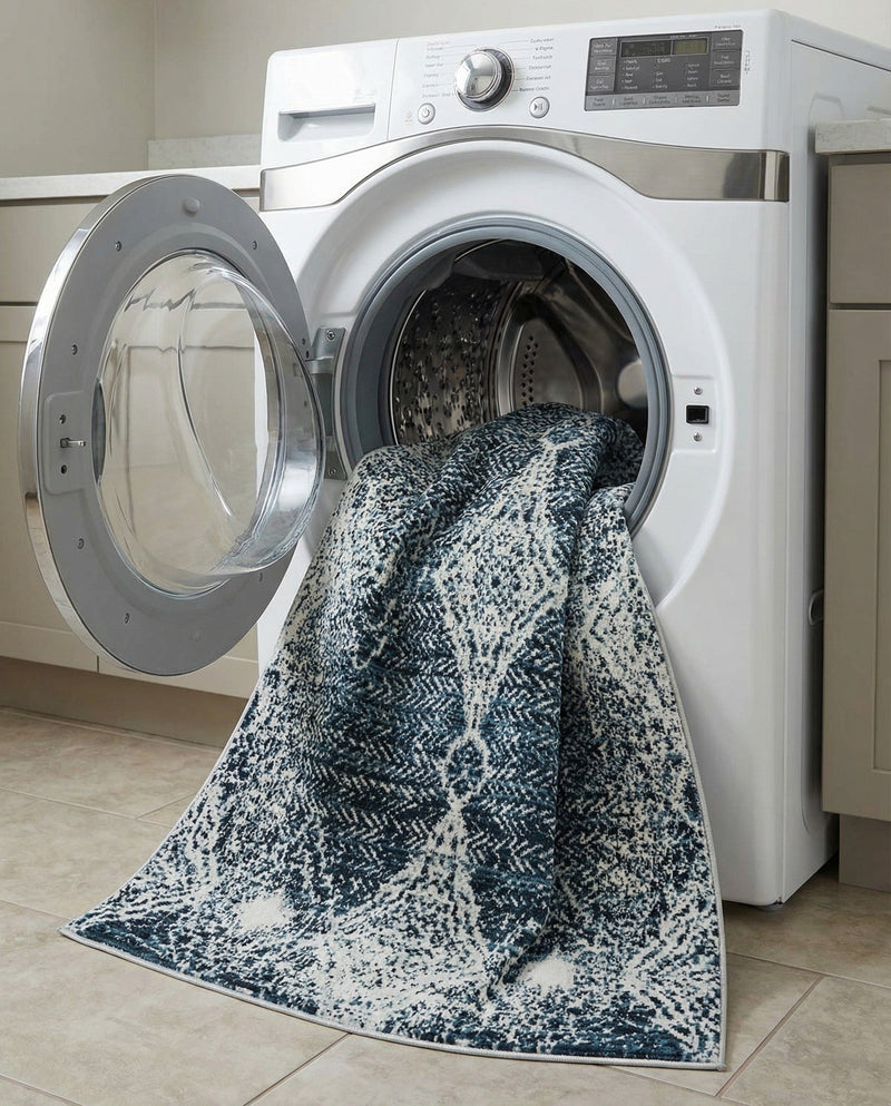 Aegean Elegance Washables Collection Area Rug -  Naxos Rectangle Navy Blue  lifestyle 15