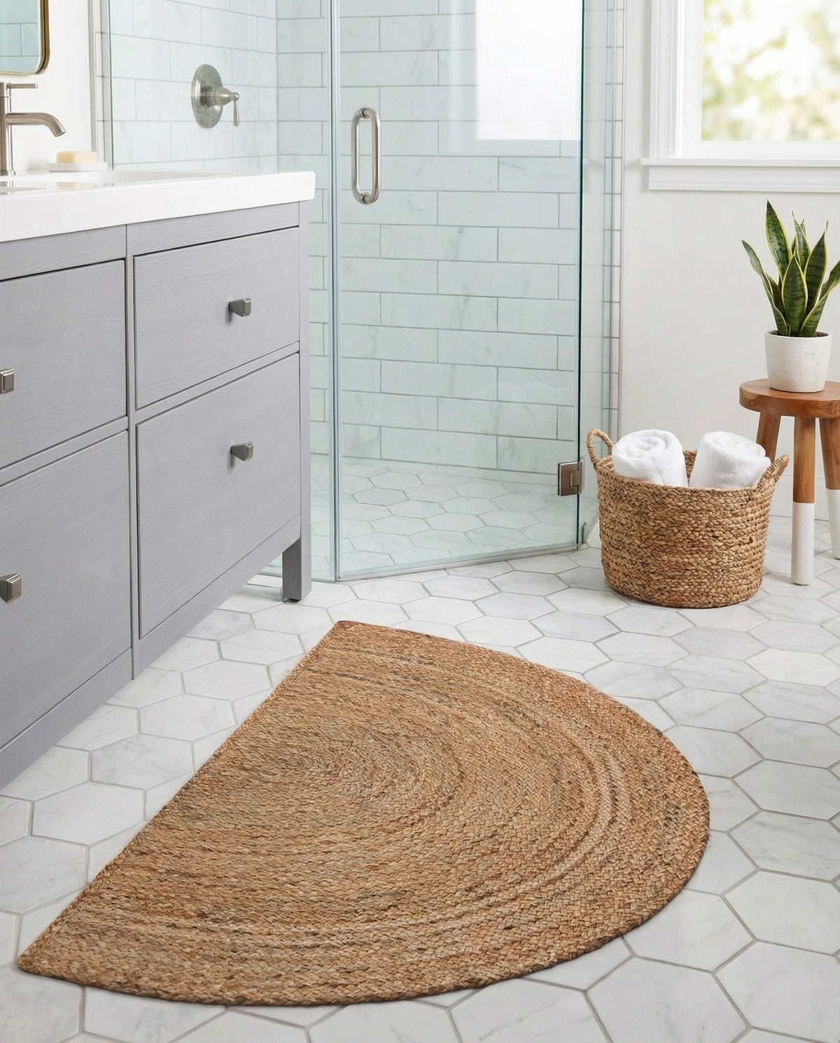 Woven Seaside Jute Collection Area Rug - Savannah (Natural) Hearth Natural  lifestyle 114